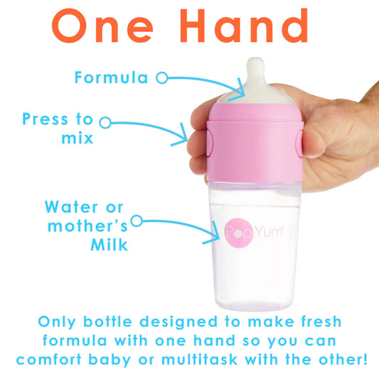 PopYum 260 ml Pink Anti-Colic Formula Making/Mixing/Dispenser Baby Bottles, 2-Pack - Zrafh.com - Your Destination for Baby & Mother Needs in Saudi Arabia