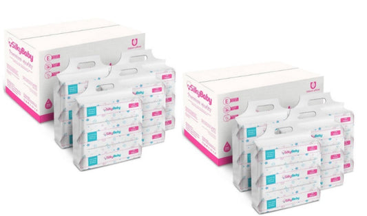 Unicare Silky Baby Wipes Premium Quality 2x1440 Wipes with Perfume 544g with 12 Packets