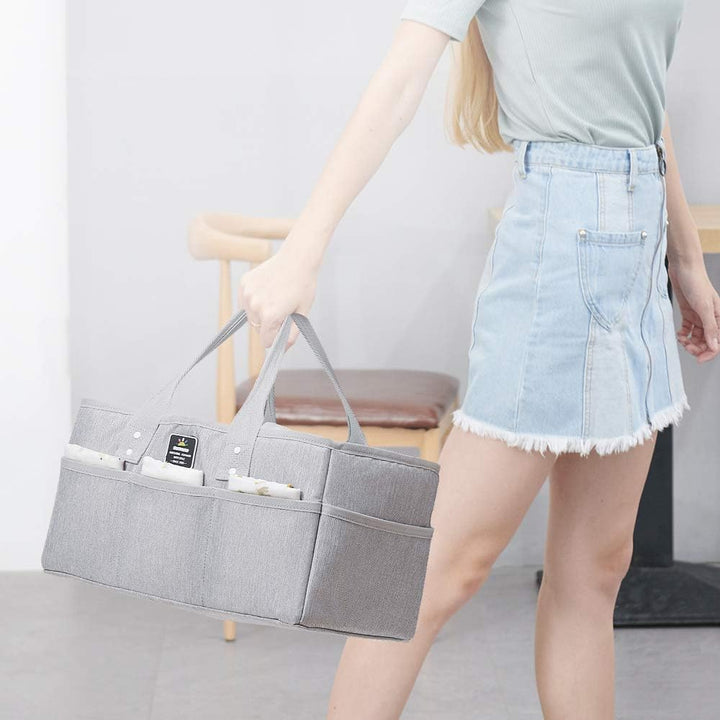Sunveno Diaper Caddy With Blue Disposable Changing Mats - 50 Pieces - Grey - Zrafh.com - Your Destination for Baby & Mother Needs in Saudi Arabia