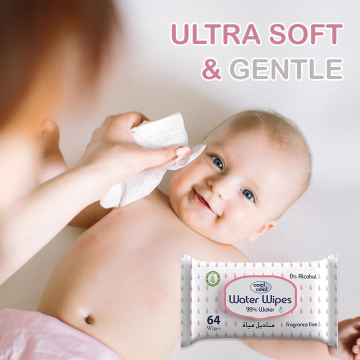 Cool & Cool Chemical Free Ultra Sensitive Wipes - 64 Pieces - Zrafh.com - Your Destination for Baby & Mother Needs in Saudi Arabia