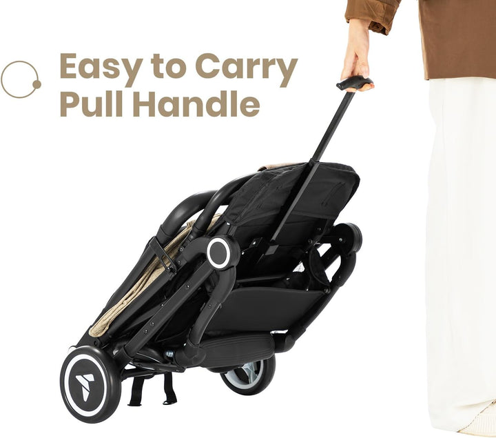 Teknum Travel Cabin Stroller | Single Hand one-sec fold | Cabin Approved | Extra Wide Canopy | Wide Seat Base | Light Weight | Compact | Coffee Cup Holder | 0-4 Years | 5-point safety - Zrafh.com - Your Destination for Baby & Mother Needs in Saudi Arabia