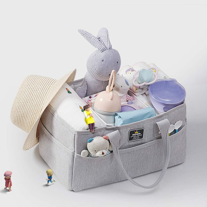 Sunveno Diaper Caddy With White Disposable Changing Mats White 50 Pieces - Zrafh.com - Your Destination for Baby & Mother Needs in Saudi Arabia