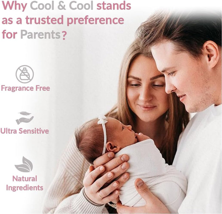 Cool & Cool Chemical Free Ultra Sensitive Wipes - 64 Pieces - Zrafh.com - Your Destination for Baby & Mother Needs in Saudi Arabia