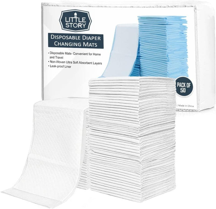 Sunveno Diaper Caddy With White Disposable Changing Mats White 50 Pieces - Zrafh.com - Your Destination for Baby & Mother Needs in Saudi Arabia