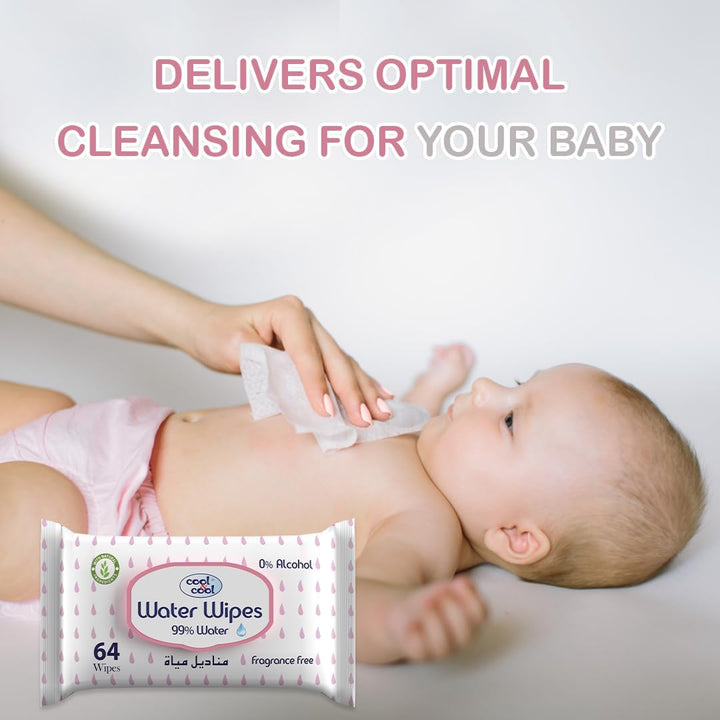 Cool & Cool Chemical Free Ultra Sensitive Wipes - 64 Pieces - Zrafh.com - Your Destination for Baby & Mother Needs in Saudi Arabia