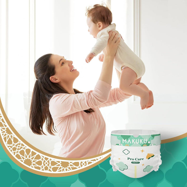 Makuku Premium Diapers ProCare Tape Style Disposable Diaper, Size 3, Medium, 6-11 Kg, 100 Pieces - Zrafh.com - Your Destination for Baby & Mother Needs in Saudi Arabia