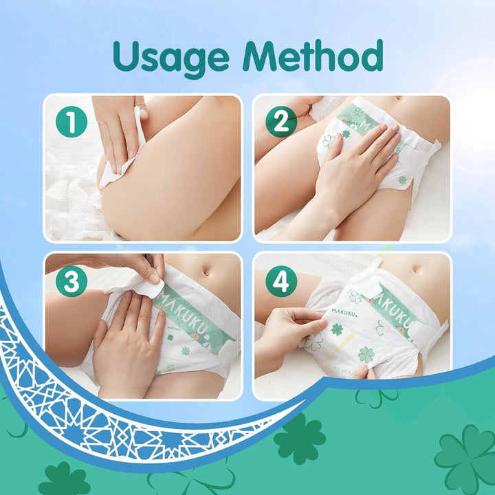 Makuku Premium Diapers ProCare Tape Style Disposable Diaper, Size 3, Medium, 6-11 Kg, 100 Pieces - Zrafh.com - Your Destination for Baby & Mother Needs in Saudi Arabia