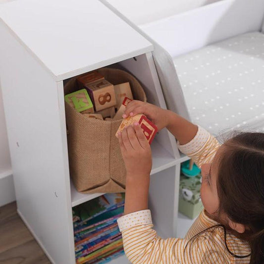 Dreeba Bookcase With Reading Nook - White - Zrafh.com - Your Destination for Baby & Mother Needs in Saudi Arabia