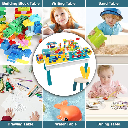 Dreeba Multifunctional Children's Building Table with Comfortable Chair, Suitable for All Ages from One to Ten Years, Easy to Clean and Maintain, Easy to Store - 52x52x43 cm - YT-0031 - Zrafh.com - Your Destination for Baby & Mother Needs in Saudi Arabia