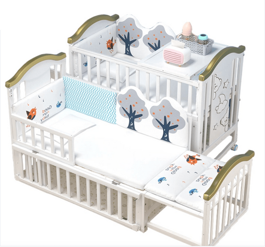 Dreeba Multifunctional Baby Crib - White -WBB598G - ZRAFH